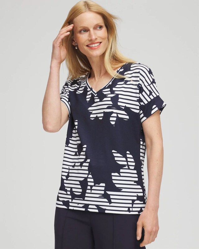 Zenergy Floral Stripe Tee